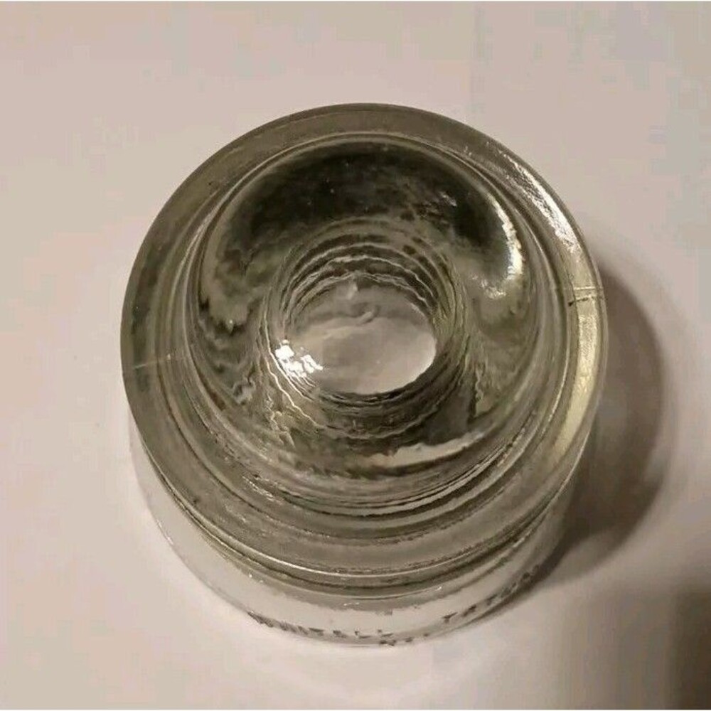 Vintage Whitehall Tatum No. 1 Clear Smoke Glass Insulator 74-47 USA - Pristine